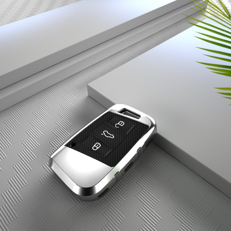 VW TPU carbon fiber key cover (C) - Silver