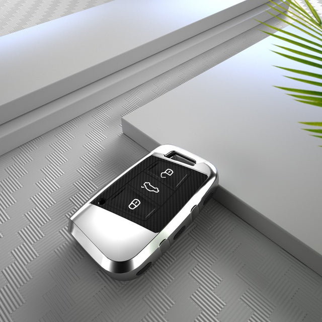 VW TPU carbon fiber key cover (C) - Silver