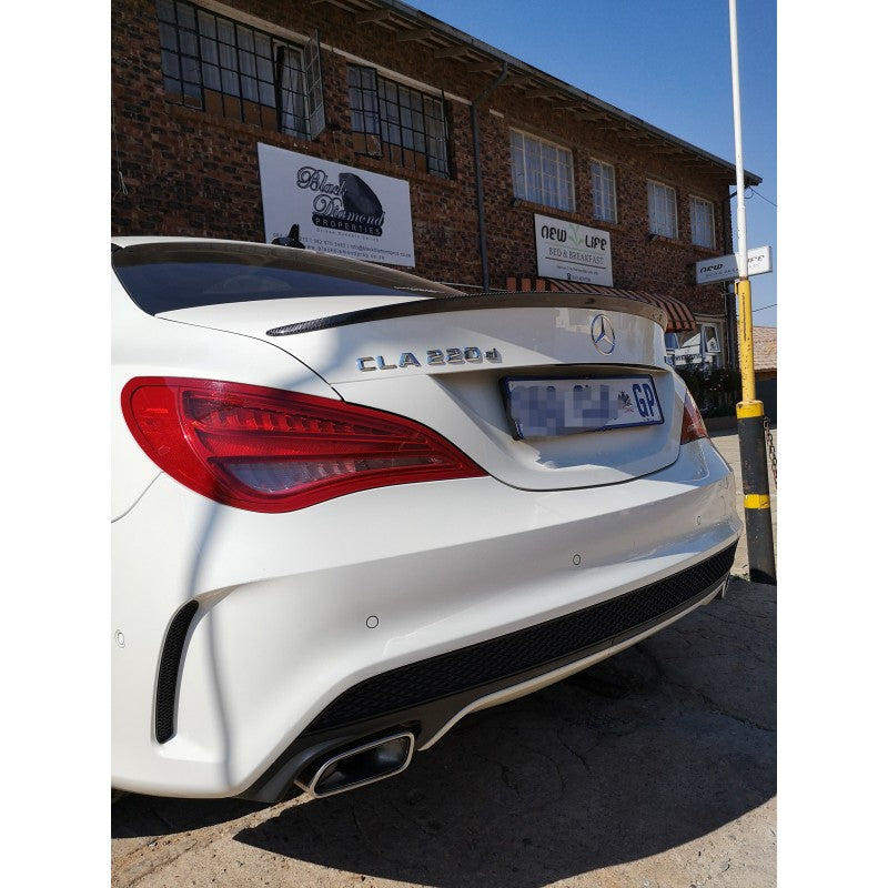 W117 P style carbon fiber boot spoiler