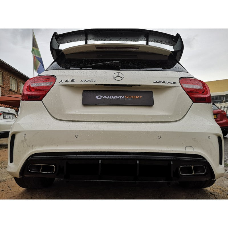 W176 A45 rear diffuser w/tailpipe (Black)