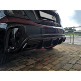 W176 A45 rear diffuser w/tailpipe (Red)