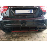 W176 A45 rear diffuser w/tailpipe (Red)
