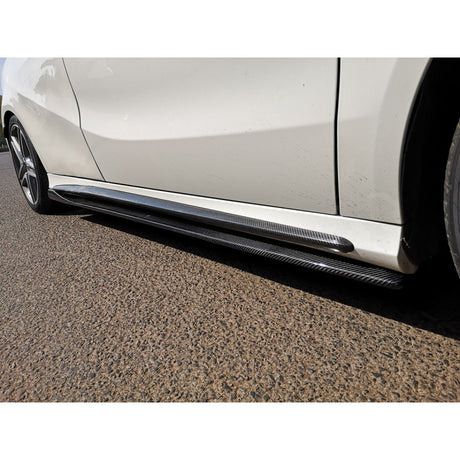 W176 W117 Revo style carbon fiber side skirts