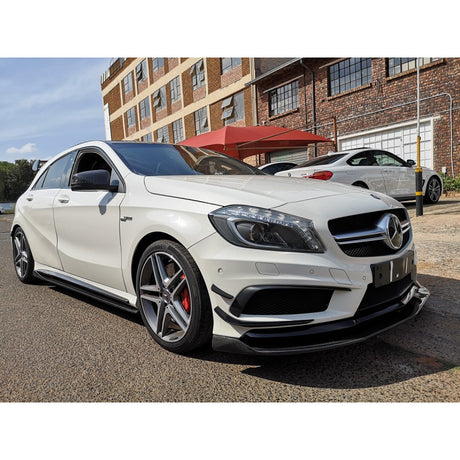 W176 W117 Revo style carbon fiber side skirts