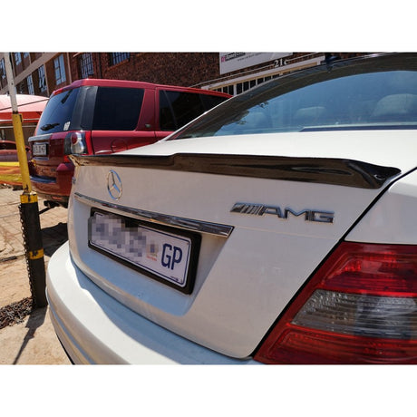 W204 4D V style carbon fiber boot spoiler