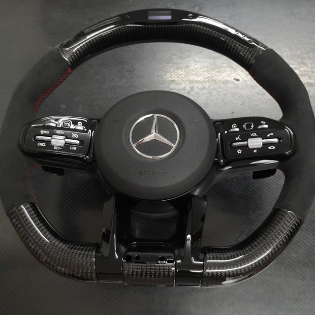 W205 19+ OHC LED carbon fiber steering wheel w/airbag