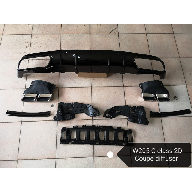 W205 2D AMG style rear diffuser w/tailpipe