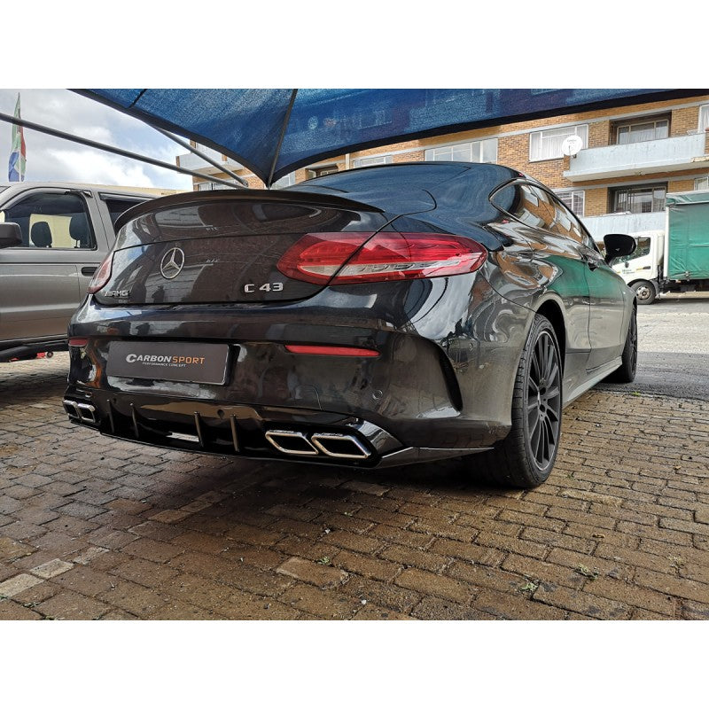 W205 2D AMG style rear diffuser w/tailpipe