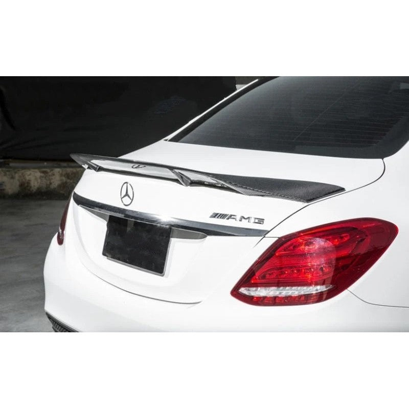 W205 4D R-style carbon fiber boot spoiler