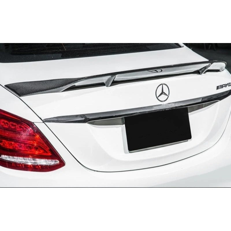 W205 4D R-style carbon fiber boot spoiler