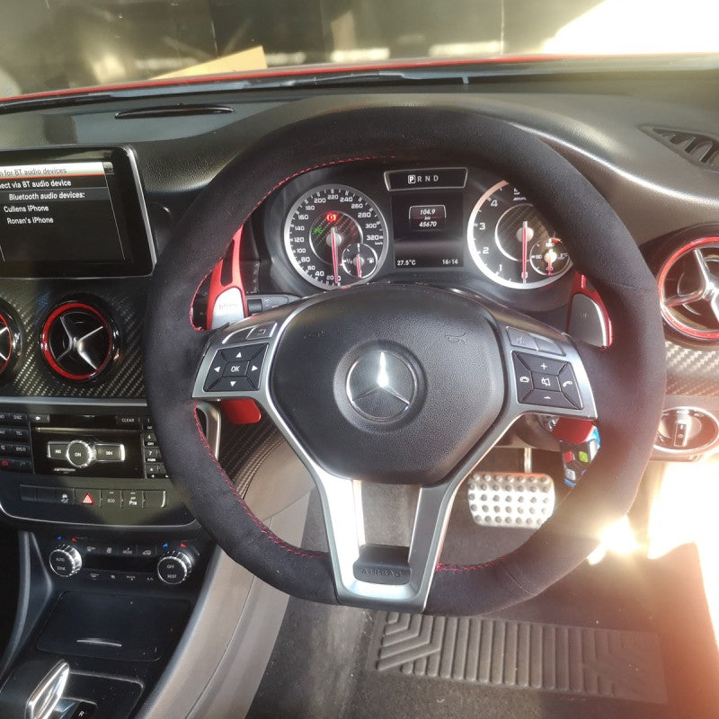 W205 W176 W117 AMG steering wheel suede alcantara DIY kit - Black