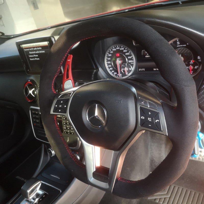 W205 W176 W117 AMG steering wheel suede alcantara DIY kit - Blue