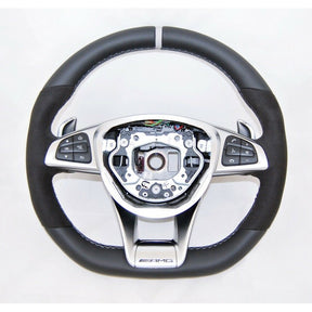 W205 W176 W117 AMG steering wheel suede alcantara DIY kit - Blue