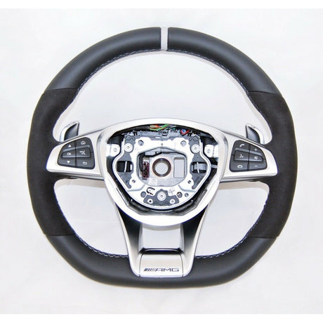W205 W176 W117 AMG steering wheel suede alcantara DIY kit - Blue