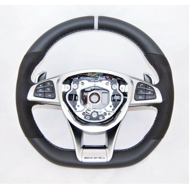 W205 W176 W117 AMG steering wheel suede alcantara DIY kit - Red