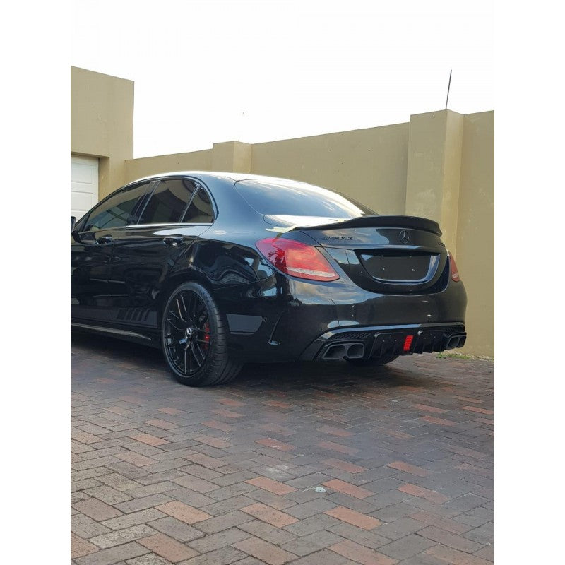 W205 4D AMG B-style rear diffuser w/tailpipe