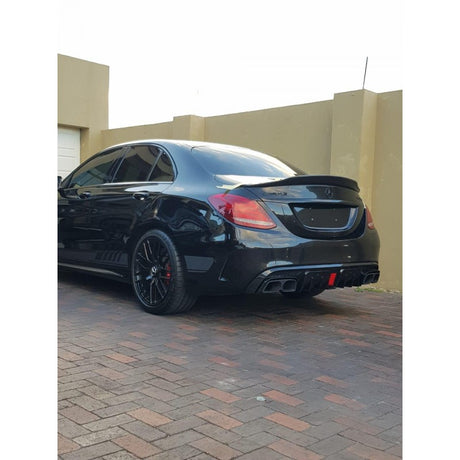 W205 4D AMG B-style rear diffuser w/tailpipe