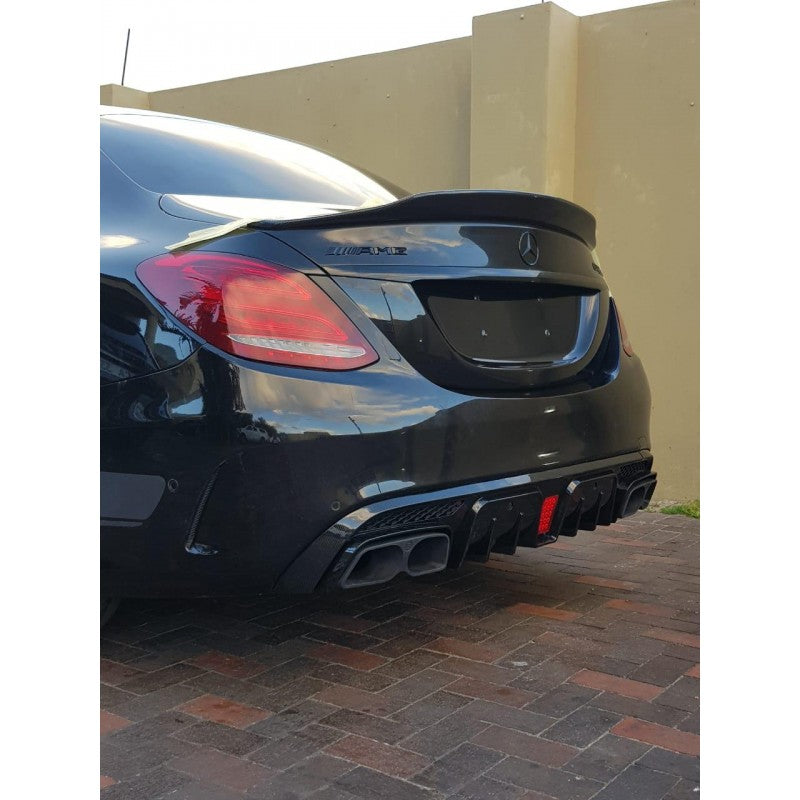 W205 4D AMG B-style rear diffuser w/tailpipe
