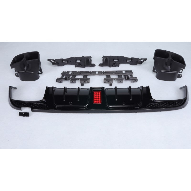 W205 4D AMG B-style rear diffuser w/tailpipe