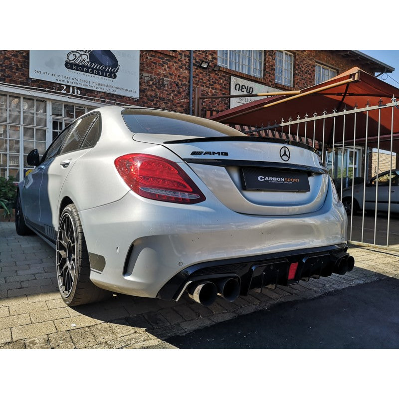 W205 4D AMG B-style rear diffuser w/tailpipe