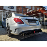 W205 4D AMG B-style rear diffuser w/tailpipe