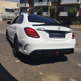 W205 4D AMG B-style rear diffuser w/tailpipe