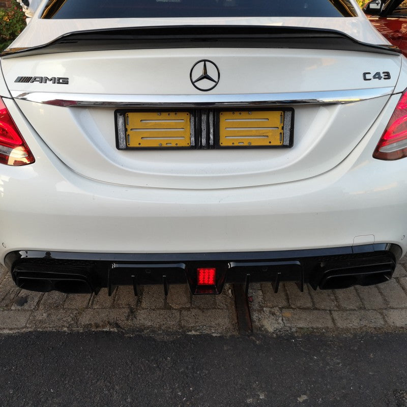 W205 4D AMG B-style rear diffuser w/tailpipe