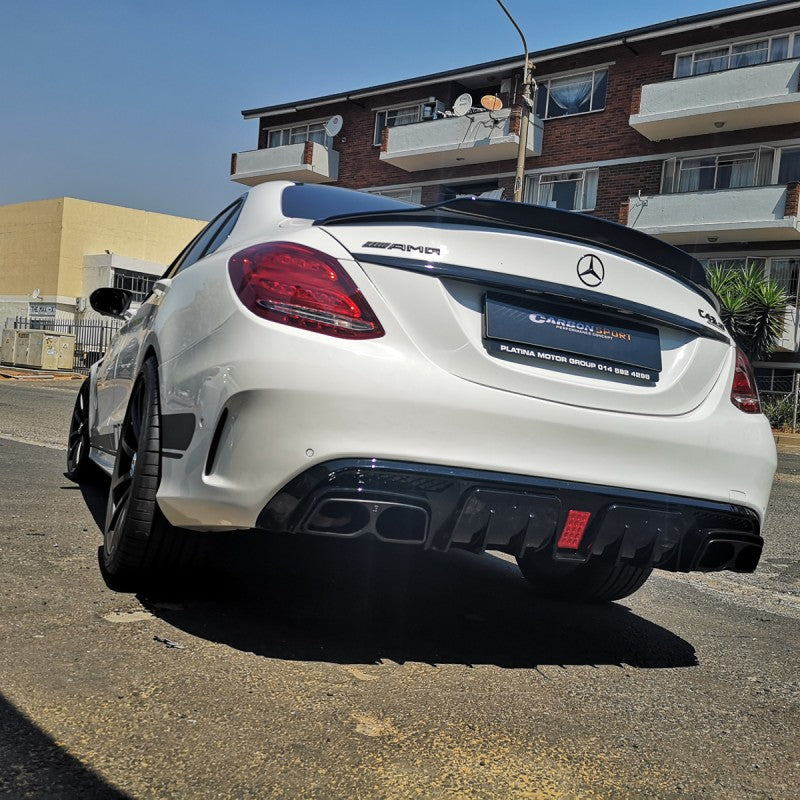 W205 4D AMG B-style rear diffuser w/tailpipe
