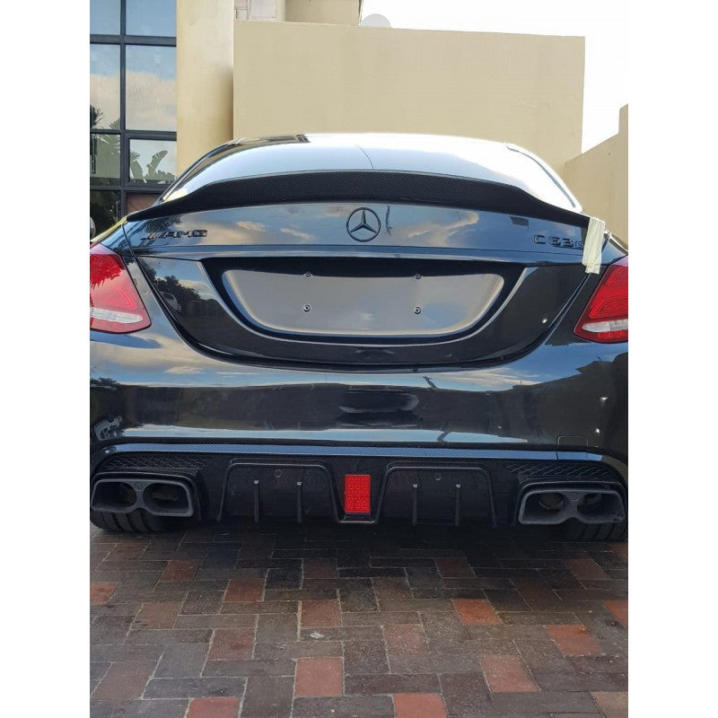 W205 4D AMG B-style rear diffuser w/tailpipe