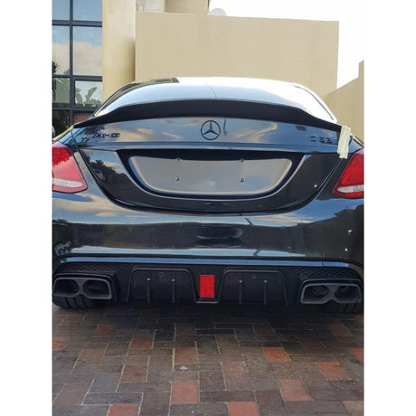W205 4D AMG B-style rear diffuser w/tailpipe