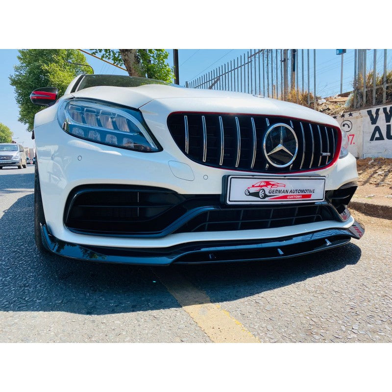 W205 C63 B-style gloss black front lip