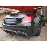 W205 4D P style carbon fiber boot spoiler