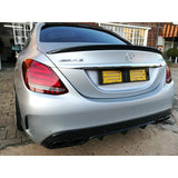 W205 4D P style carbon fiber boot spoiler