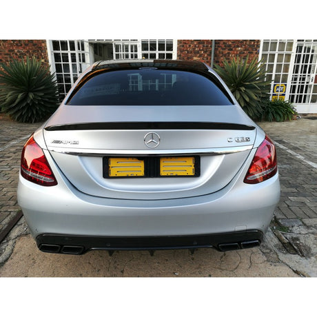 W205 4D P style carbon fiber boot spoiler