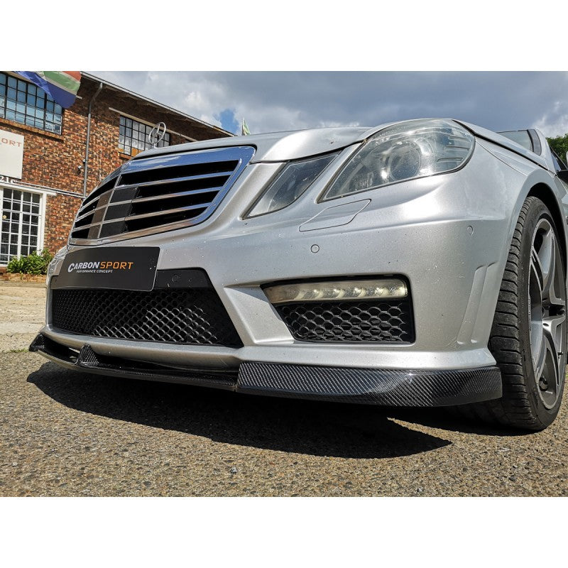 W212 E63 V style carbon fiber front lip