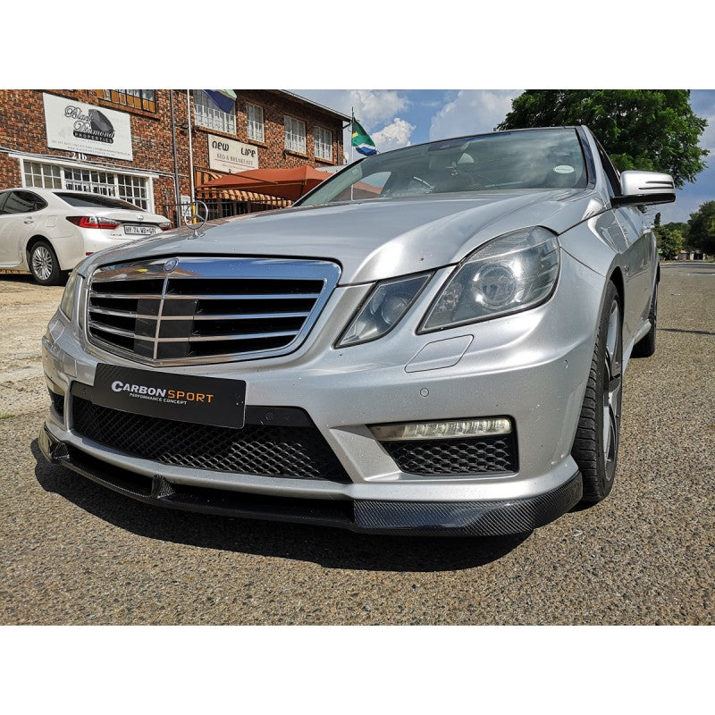 W212 E63 V style carbon fiber front lip