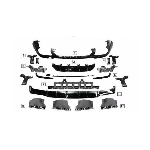 X253 20+ GLC63 SUV rear diffuser w/tailpipe